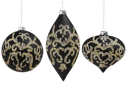 Gold Embellished Glass Ornament