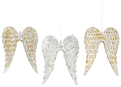 Angelic Wing Glass Ornament