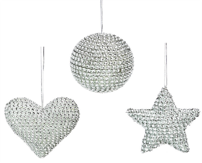 Silver Bling Ornaments
