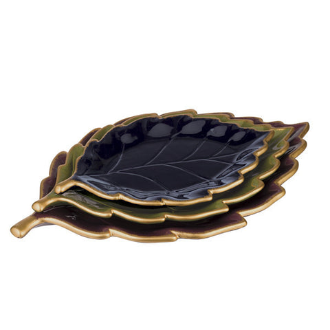 Soiree Leaf Servers Set of 3 Nested
