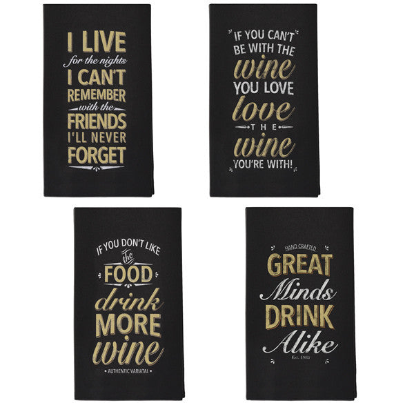 Tea Towel w/Wine Quotes