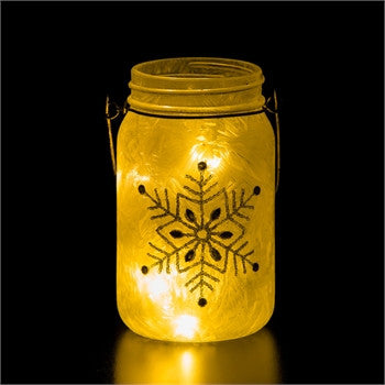 Snowflake Glass Mason Jar