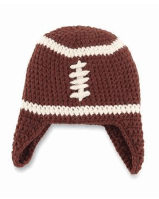 Childrens Chunky Knit Football Hat