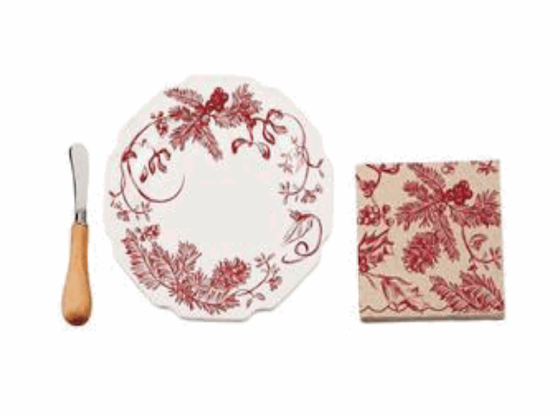 Holly / Toile Cheese Set