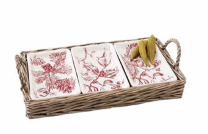 Holly /Toile Triple Dipping Set