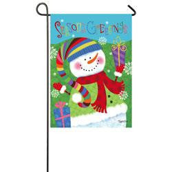 Snowman Greetings Flag