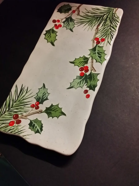 Holly Pines Oblong Serving Tray