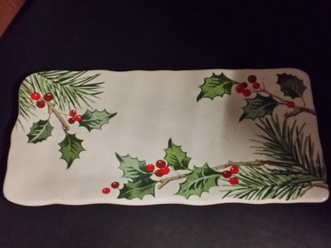 Holly Pines Oblong Serving Tray