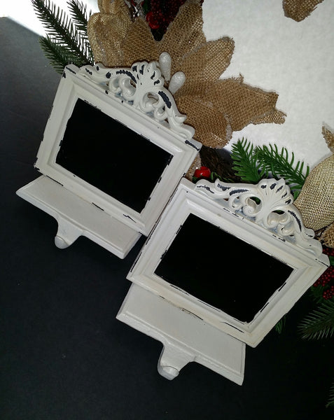 Shabby chic chalk Stocking holders