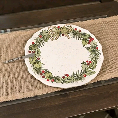 Holly Pines Rnd Cookie Platter