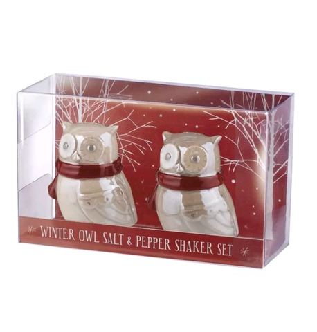 Northern lights owl salt & pepper set